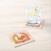 ハッピーサンクスギビングトルコ紙コースター スクエアペーパーコースター (インサイチュ)