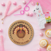 ハッピーサンクスギビングトルコ紙プレート ペーパープレート (パーティー)
