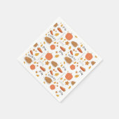 ハッピーサンクスギビングトルコ&パンプキンパイ スタンダードカクテルナプキン (角)