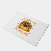 ハッピーサンクスギビングドバーマンドクトルカボチャ ドアマット (アングル)