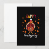 ハッピーサンクスギビングナース看護。かわいいハッピートルコ 招待状 (正面/裏面)