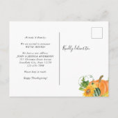 ハッピーサンクスギビングニューホームカボプキンホリデームービング 案内ポストカード (裏面)