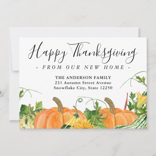 ハッピーサンクスギビングニューホームカボプキンホリデームービング 案内状 (正面)