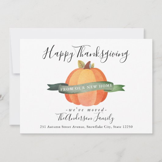 ハッピーサンクスギビングニューホームカボプキンホリデームービング 案内状 (正面)