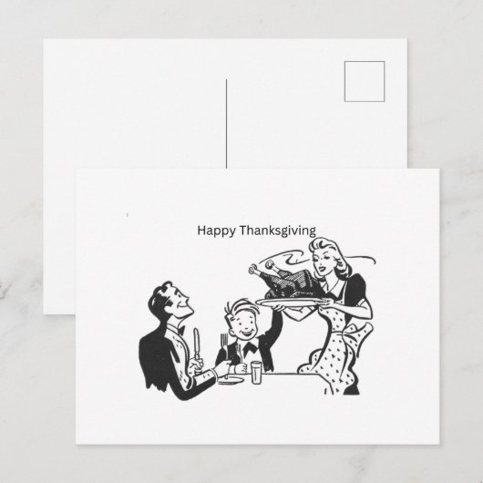 ハッピーサンクスギビングノートカード、ポストカード ポストカード (正面/裏面)
