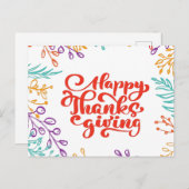 ハッピーサンクスギビングハガキ シーズンポストカード (正面/裏面)