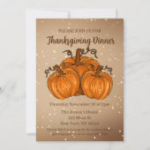 ハッピーサンクスギビングパンプキングリッター招待状 招待状 (正面)
