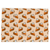 ハッピーサンクスギビングパンプキンパイオレンジギンガム ラージペーパーバッグ (裏面)