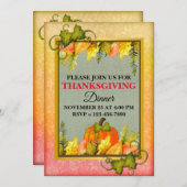 ハッピーサンクスギビングパンプキ葉ン秋フェスティバル シーズンカード (正面/裏面)