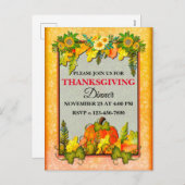 ハッピーサンクスギビングパンプキ葉ン秋フェスティバル シーズンポストカード (正面/裏面)