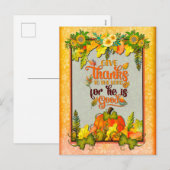 ハッピーサンクスギビングパンプキ葉ン秋フェスティバル シーズンポストカード (正面/裏面)