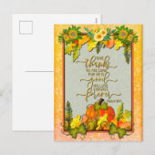 ハッピーサンクスギビングパンプキ葉ン秋フェスティバル シーズンポストカード (正面/裏面)