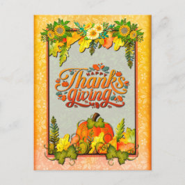 ハッピーサンクスギビングパンプキ葉ン秋フェスティバル シーズンポストカード