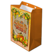 ハッピーサンクスギビングパンプキ葉ン秋フェスティバル ミディアムペーパーバッグ (裏面アングル)