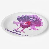 ハッピーサンクスギビングパーソナライズされた七面鳥 ペーパープレート (アングル)