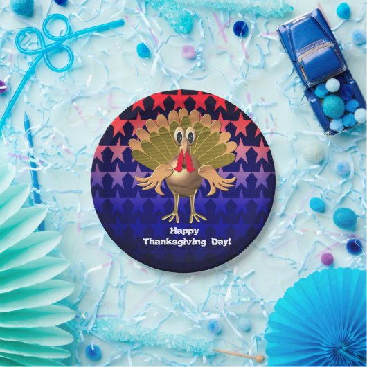 ハッピーサンクスギビングパーソナライズされた七面鳥 ペーパープレート (パーティー)