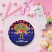 ハッピーサンクスギビングパーソナライズされた七面鳥 ペーパープレート (パーティー)