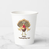 ハッピーサンクスギビングパーソナライズされた七面鳥 紙コップ (正面)