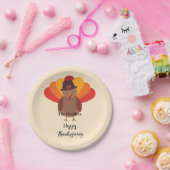 ハッピーサンクスギビングパーソナライズされた紙プレート ペーパープレート (パーティー)