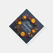 ハッピーサンクスギビングビジネスパンプキンディナーパーティー スタンダードカクテルナプキン (角)