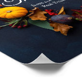 ハッピーサンクスギビングビジネスパンプキンリースカスタム ポスター (角)