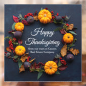 ハッピーサンクスギビングビジネスパンプキンリース モダン ウィンドウサイン (シート2)