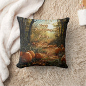 「ハッピーサンクスギビングファミリー&フレンズ」カボチャ クッション (ブランケット)