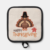 ハッピーサンクスギビングフェスティバルピルグリムトルコ 鍋敷き (正面)