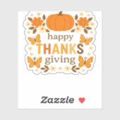ハッピーサンクスギビングフローラクラシックカボチャTシャツ シール (シート)