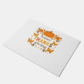 ハッピーサンクスギビングフローラクラシックカボチャTシャツ ドアマット (アングル)