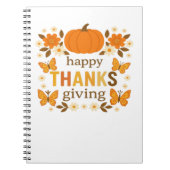 ハッピーサンクスギビングフローラクラシックカボチャTシャツ ノートブック (正面)