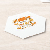 ハッピーサンクスギビングフローラクラシックカボチャTシャツ ペーパーコースター (アングル)