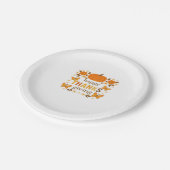 ハッピーサンクスギビングフローラクラシックカボチャTシャツ ペーパープレート (アングル)