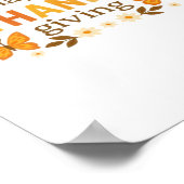 ハッピーサンクスギビングフローラクラシックカボチャTシャツ ポスター (角)