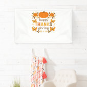 ハッピーサンクスギビングフローラクラシックカボチャTシャツ 横断幕 (インサイチュ)