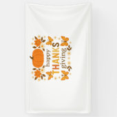ハッピーサンクスギビングフローラクラシックカボチャTシャツ 横断幕 (縦)