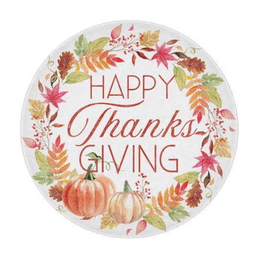 ハッピーサンクスギビングフローラ秋リース カッティングボード (正面)