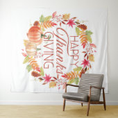 ハッピーサンクスギビングフローラ秋リース タペストリー (インサイチュ(横))