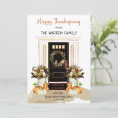 ハッピーサンクスギビングブラックドア |カボチャの写真 シーズンカード (スタンド正面)