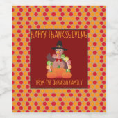 ハッピーサンクスギビングホリデーターキーディナー ワインラベル (シングルラベル)