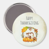 ハッピーサンクスギビングリスフローラリース秋 マグネット (正面/裏面)