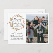 ハッピーサンクスギビングリースフォトホリデームービング 案内ポストカード (正面/裏面)