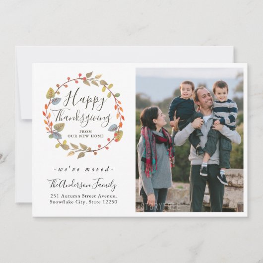 ハッピーサンクスギビングリースフォトホリデームービング 案内状 (正面)