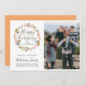 ハッピーサンクスギビングリースフォトホリデームービング 案内状 (正面/裏面)