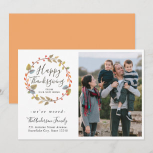 ハッピーサンクスギビングリースフォトホリデームービング 案内状