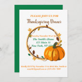 ハッピーサンクスギビングリース招待状 招待状 (正面/裏面)