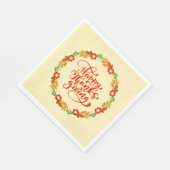 ハッピーサンクスギビングレッド金ゴールドリースランチョン スタンダードランチョンナプキン (角)