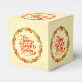 ハッピーサンクスギビングレッド金ゴールドリース フェイバーボックス (正面サイド)