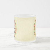 ハッピーサンクスギビングレッド金ゴールドリース フロストグラスマグカップ (中央)