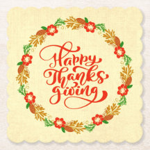 ハッピーサンクスギビングレッド金ゴールドリース